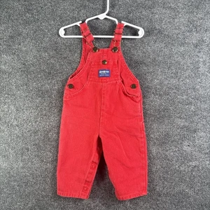Vintage 1980er Osh Kosh B'Gosh Vestbak rot Denim Overall Baby 12M Made in USA - Bild 1 von 13