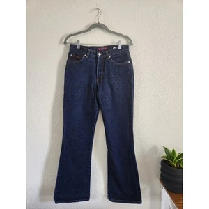 Y2k Eunina American Style U.S.A Dark Wash Straight Leg Denim Jeans 9 - Picture 1 of 6