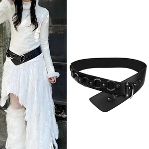 Faux Leather Punk Belt Vintage Chain Belt New Adjustable Waistband Festival - Picture 1 of 14