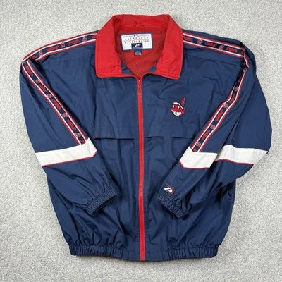 Vintage Cleveland Indians Chief Wahoo Pro Player Full Zip Windbreaker Jacket L - Image 1 of 4