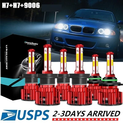 For BMW 325Ci Base Coupe 2-Door 2.5L 2001-2006 LED Headlight Fog Light Bulbs Kit Foto 1 de 4