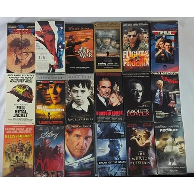 War Legal Political Action 18 VHS Lot JFK Glory Full Metal Jacket Russia House - Image 1 of 4