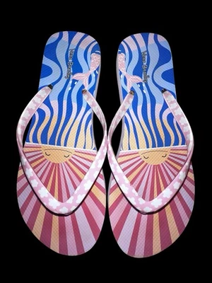 Vera Bradley Aloha Blooms Print Thong Flip Flops Women's Sz Large (9-10) Sandals - Image 1 of 4