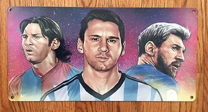 Lionel Messi Soccer Futbol World Cup Barcelona Argentina La Liga Metal Poster - Picture 1 of 2