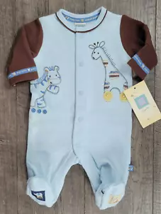 Baby Boy Clothes New Vintage Little Me Newborn Blue Zoo Footed Outfit - Picture 1 of 3
