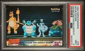 PSA 9 Topps Pokemon Round One Equals Defeat #26 First Movie 1999 - Black Logo - Picture 1 of 2