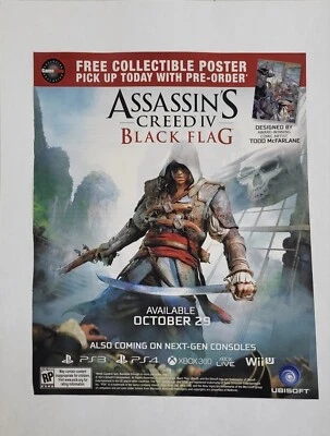 Assassin's Creed Black Flag Xbox Playstation Print Ad Artwork Poster Wall Art - Image 1 of 2
