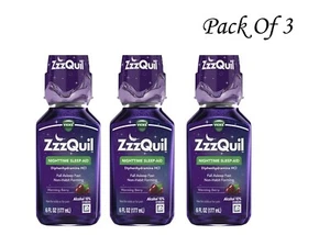 Vicks ZzzQuil Nighttime Sleep Aid Liquid, Warming Berry 6 Fl Oz (3 Pk) EXP 10/25 - Picture 1 of 8