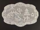 Mary Card ORIENTAL WILLOW Table Mat Oval Filet Crochet Lace Doily (1934 Design)
