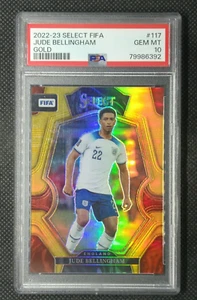 Jude Bellingham 2022-23 Panini Select FIFA Gold Prizm #8/10 England PSA 10 - Picture 1 of 2