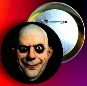 The Addams Family Button Uncle Fester Photo Retro Classic TV Horror TV Buttons - Picture 1 of 2