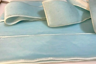 Cinta Terciopelo Vintage 1.5" Azul Bebé 1yd Hecho en Suiza Foto 1 de 3