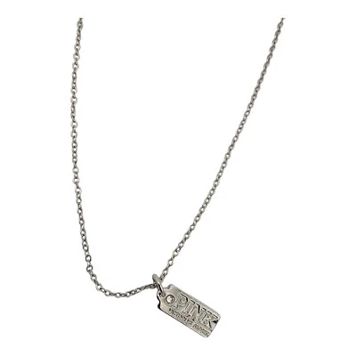 Mini collar bling de moda con etiqueta de perro rosa Victoria's Secret de acero inoxidable de 28" Foto 1 de 4