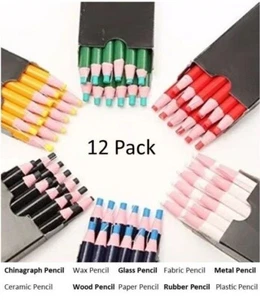 12 Wax Chinagraph Marker Pencils Artist Quality Drawing Peel-Off Glass Writing - Picture 1 of 3