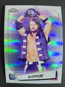 2021 Topps Chrome WWE RAW #IV-1 AJ STYLES IMAGE VARIATION REFRACTOR - Picture 1 of 2