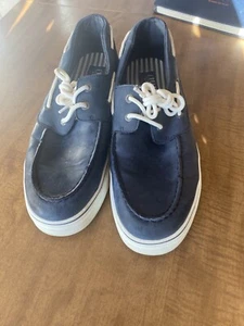Chaps Boating Shoes Men's Size 9 Navy Blue Preppy Shoes Pre-owned - Picture 1 of 7
