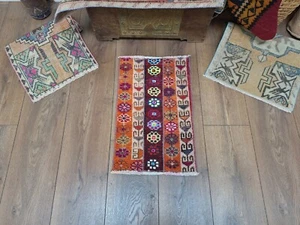 Vintage Wool Rug, Turkish Rug, Small Oushak Rug, Handmade Rug, Orange Woven Rug - Picture 1 of 10