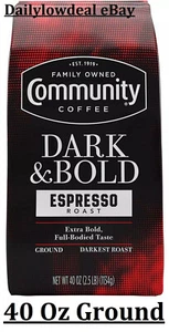 Community Coffee Espresso Roast Ground Coffee, Dark and Bold 40 oz - Picture 1 of 3