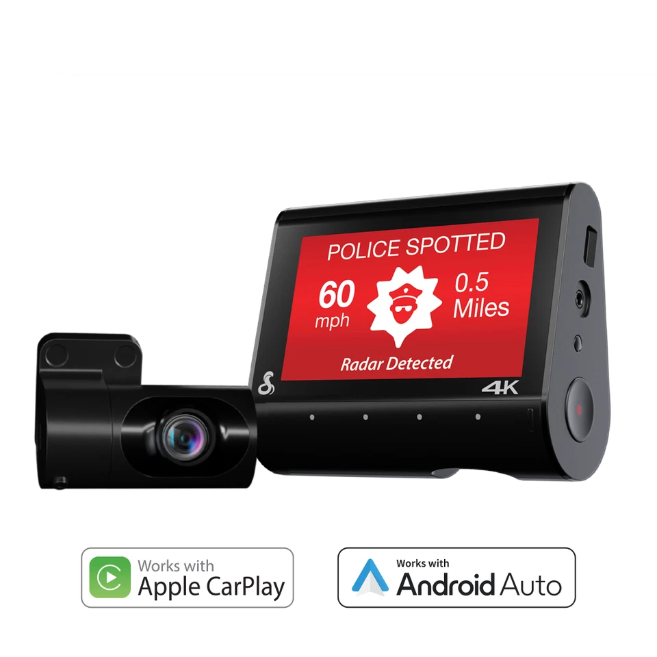 Cobra Smart Dual View Dash Cam SC 250R 4K Parking Live View Mayday 32 GB CarPlay - Image 1 of 4