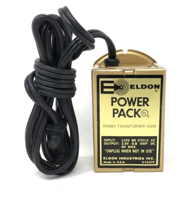 Power Supply Pack Toy Transformer 3400 Eldon Industries DC 6V MAX Tested Works - Image 1 of 4