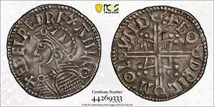 978-1016 Gran Bretaña moneda de plata de un centavo S-1152 Aethelred II - PCGS XF Detai - Imagen 1 de 5
