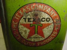 RARE 1920s era BLACK T TEXACO MOTOR OIL Old 1/2 gallon Tin Oil Can w/ Spout