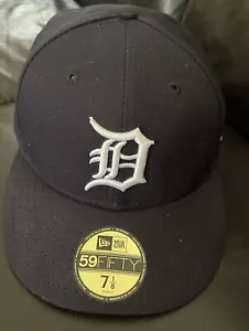 Detroit Tigers DET MLB Authentic New Era 59FIFTY Fitted Cap Navy Size 7 1/8 New - Picture 1 of 6