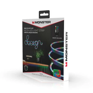 Monster USB LED Lichtleiste mit USB Plug-in und Fernbedienung, Neon Flow mehrfarbig - Bild 1 von 7
