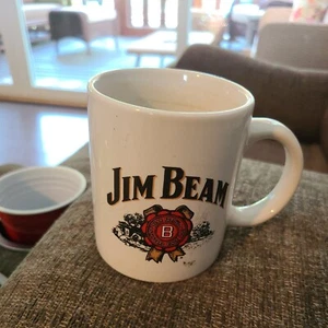 Taza de café vintage de doble cara de la destilería de bourbon Jim Beam publicidad - Imagen 1 de 2