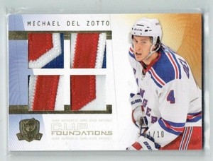 09-10 UD The Cup Foundations  Michael Del Zotto  1/10  First Card  Quad Patches