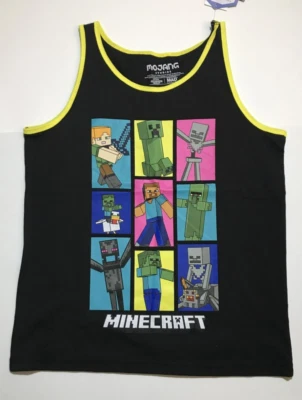 MADD Engine Mojang Minecraft Graphic Black Cotton Tank Top-Boy's Size XL NEW - Image 1 of 2