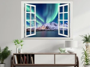 Winterlandschaft 3D Fenster Wandaufkleber Poster Vinyl Aufkleber Wandbild Kunst Tapete - Bild 1 von 5