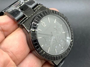 MICHAEL KORS MK-5850 Black Dial Black crystal CHRONOGRAPH DATE QUARTZ MENS WATCH - Picture 1 of 12