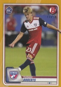 2020 Topps Bowman MLS #67 FC Dallas Thomas Roberts Rookie RC Gold 17/50