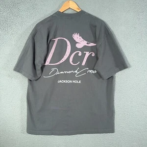 Diamond Cross Ranch T Shirt Mens Large Gray Jackson Hole Western Cowboy graphic - Picture 1 of 10