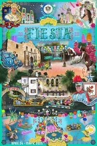 SAN ANTONIO FIESTA 2025 POSTER 24 X 36 Inches Looks beautiful - Picture 1 of 2