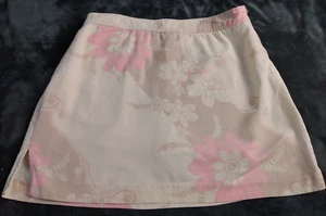 Izod Floral Golf Skort Size 12 Cream and Pink Flower Design Lyocell - Picture 1 of 9