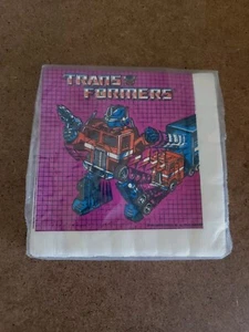 Transformers 1984 Pack of 16 Luncheon Party Napkins Optimus Prime Vintage NOS - Picture 1 of 8