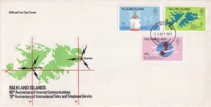 1977 Falkland Islands Internal Communications Telephone First Day Cover - Picture 1 of 1