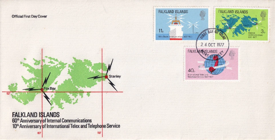 1977 Falkland Islands Internal Communications Telephone First Day Cover - Image 1 of 1