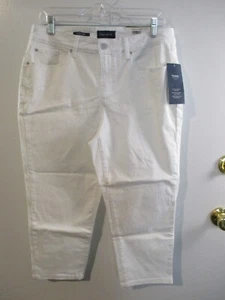 Jeans donna Charter Club nuovo taglia 14P Bristol Capri bianco pancia dimagrante elasticizzato - Foto 1 di 6