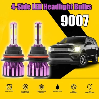 9007 HB5 LED Headlight Conversion Kit 1700W 255000LM HI-LO Dual Beam Bulbs 6000K - Image 1 of 4