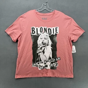 T-shirt Blondie donna XL (16-18) rosa 1982 tour nordamericano ristampa retrò - Foto 1 di 8