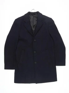 Marks and Spencer Men's Navy Overcoat Size S - Picture 1 of 12