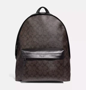 New Coach Charles Signature Canvas Leather Backpack F39647 Retail $500 - Picture 1 of 10