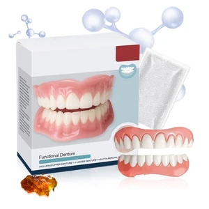 Full Denture Set For Men And Women Upper And Lower Denture False Teeth Personal  - Picture 1 of 15