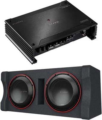 Kenwood X502-1221DH Set of P-XW1221DHP Subwoofer Plus X502-1 Power Amplifier - Image 1 of 3