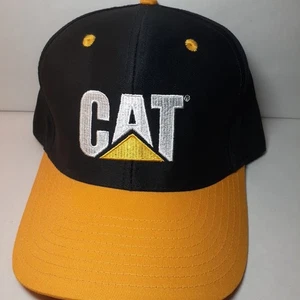 Gorra de camionero vintage CAT Foley Machinery Snapback negra amarilla talla única adulto - Imagen 1 de 8