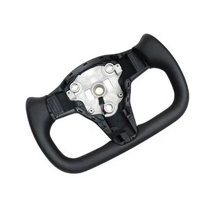  Yoke Steering Wheel For Tesla Model 3 16-22 Model Y 20-24 with Heated Black - Picture 1 of 15
