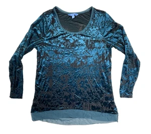 Simply Vera Wang Womens Velvet Burnout Tunic Size XL Whimsigoth Fairy Grunge - Picture 1 of 8